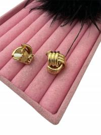 Klipsy na uszy złote gładkie klasyka c94