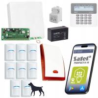 ZESTAW ALARMOWY SATEL 8 CZUJNIKÓW BOSCH PET 20kg APLIKACJA NA TELEFON SMS