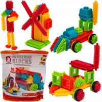 Klocki Konstrukcyjne KREATYWNE dla dzieci Jeżyki Grzebyki WAFLE Mix 90 el