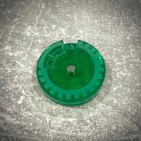 Licznik / dial do gier 1-15 - przeźroczysty zielony