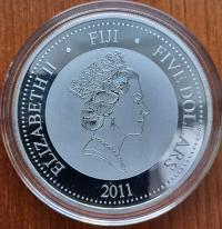 FIJI 2011 5 $, SYDNEY Ag 2 Oz Proof