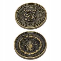 ДРАКОНЫ ЗОЛОТАЯ МЕТАЛЛИЧЕСКАЯ МОНЕТА 1 ШТ РПГ LARP