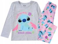 PIŻAMA DZIEWCZĘCA PIŻAMKA BAWEŁNA STITCH LILO szary/róż D050L