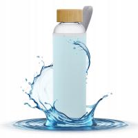 Стеклянная бутылка для воды AquaFloow 0,7 л с неопреновым чехлом-голубой