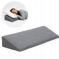 Poduszka klin pod głowe zdejmowany pokrowiec do łożka 120cm,wys.10cm-grafit