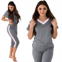 Piżama damska bawełniana serek spodnie 3/4 szyta w Polsce wygodna miła