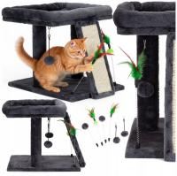 DRAPAK dla KOTA LEGOWISKO DUŻY domek zabawka SŁUPEK SIZAL BUDKA 2 POZIOMY