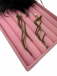 Klipsy okazjonalne frędzle cyrkonie wiszące c69