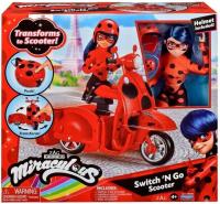 Чудесная кукла Божья коровка Ladybug складной скутер