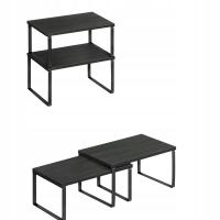 Набор из 2 кухонных вставных полок для столешницы или шкафа черный