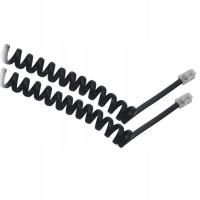 Спиральный телефонный кабель для наушников 2 м Черный