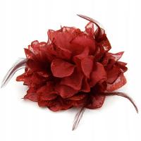 Kwiat duży broszka/gumka czerwony