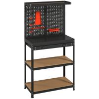 Stół warsztatowy 80x40,5x155cm,ściana perforowana, haczyki, szuflady,2 półk