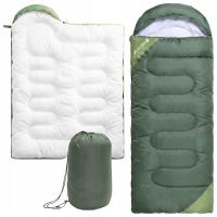 Туристический спальный мешок теплый мумия легкий с капюшоном одеяло 210 см чехол 2в1