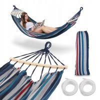 Сад гамак двойной мешок мешок Tadar полосатый синий 200X150CM