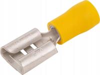Końcówka kablowa żeńska żółta 4-6mm2 płaska 6.3x0.8mm podwójny uchwyt