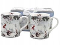 Kubki porcelanowe 250 ml zestaw 2 szt. zimowe misie w pudełku prezentowym