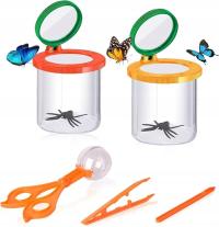 ZESTAW DO OBSERWACJI OWADÓW DLA DZIECI Z DWOMA POJEMNIKAMI I SZCZYPCAMI