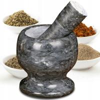 MOŹDZIERZ KUCHENNY KAMIENNY TŁUCZEK DO UCIERANIA PRZYPRAW ZIÓŁ