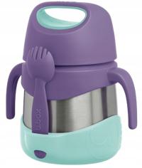 B.BOX Termos z uchwytami i łyżeczką na jedzenie Lilac Pop 335ml