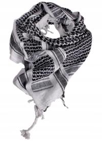 Chusta Mil-Tec 110x110 cm Arafatka Shemagh Kefija Uniwersalna White/Black
