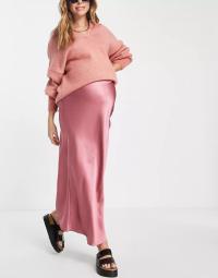 TOPSHOP MATERNITY SPÓDNICA RÓŻOWA SATYNOWA 46 1VAO