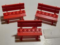 LEGO Fabuland 2041 ławeczki czerwone uszkodzone