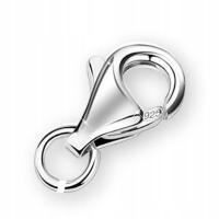 ZAPIĘCIE SREBRNE 925 KARABIŃCZYK DO ŁAŃCUSZKA BRANSOLETKI CHP 9 + KÓŁKO