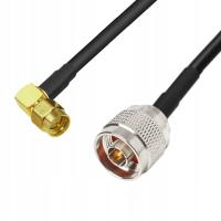 Kabel antenowy N wtyk / SMA wtyk RA RG58 1m