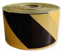 Предупреждающая лента желто-черная 500 м 70 мм маркировка без клея OHS