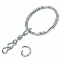 Кольцо для ключей с серебряной цепочкой 10шт