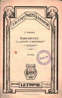 BARCAROLLE DE CONTES D'HOFFMAN - JACQUES OFFENBACH - NUTY NA PIANINO