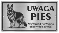 Табличка Примечание собака-немецкая овчарка лазерный гравер нержавеющая сталь