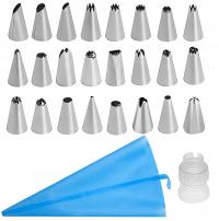 RĘKAW CUKIERNICZY silikonowy DEKORATOR do tortów WIELORAZOWY +TYLKI 22 szt.