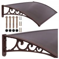 Козырек над входной дверью KLIME навес поликарбонат 150X100 см коричневый