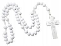 Biały Różaniec Drewniany na Sznurku HDW80824NB