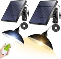 2 lampy solarne wiszące Intelamp podwójny żyrandol osobny panel