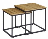 STOLIK KAWOWY ŁAWA STÓŁ ZESTAW STOLIKÓW 2w1 LOFT STOLIKI KAWOWE DĄB