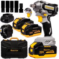 Klucz Udarowy Akumulatorowy Bezszczotkowy Nasadki 2X Aku Mocny 450Nm Do Kół