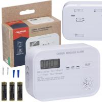 CZUJNIK CZADU DETEKTOR TLENKU WĘGLA BEZPRZEWODOWY GŁOŚNY GRUNDIG + BATERIE