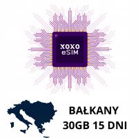 Internet karta XOXO eSIM Bałkany, Albania Bośnia Chorawacja Czarnogóra 30GB