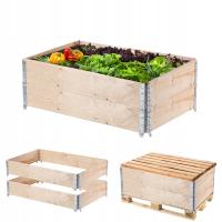 NADSTAWKA PALETOWA DREWNIANA 120x80cm POJEMNIK PALETA GRZĄDKA PAKIET 2szt