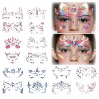 Malowanie na Halloween 16× Szablony Do Malowania Twarzy Zestaw Do Makijażu