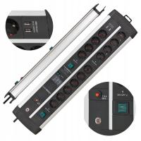 Brennenstuhl Premium Power Strip Protect Line 14 розеток 3 м серебристый