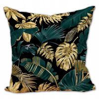 POSZEWKA DWUSTRONNA WELUROWA 40X40 CM WELUR ZIELONE LIŚCIE