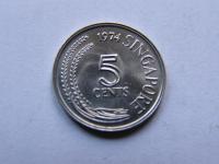 SINGAPUR SINGAPURA 5 CENTS 1974 ROK !!!!!!!!! 1733