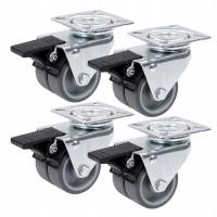 Поворотные ролики с тормозом мастерская набор 4шт 320кг не царапают резиновые