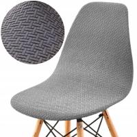 POKROWIEC NA KRZESŁO SKANDYNAWSKIE JODEŁKA ŻAKARD OEKO-TEX JASNY SZARY