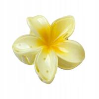 Пряжка заколка для волос большой цветок цветок бохо гавайский белый
