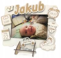 RAMKA METRYCZKA na ZDJĘCIE 10x15cm PAMIĄTKA PREZENT GRAWER PERSONALIZACJA